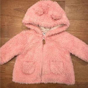 Carters 3months Pink Fuzzy Sherpa Zip-Up